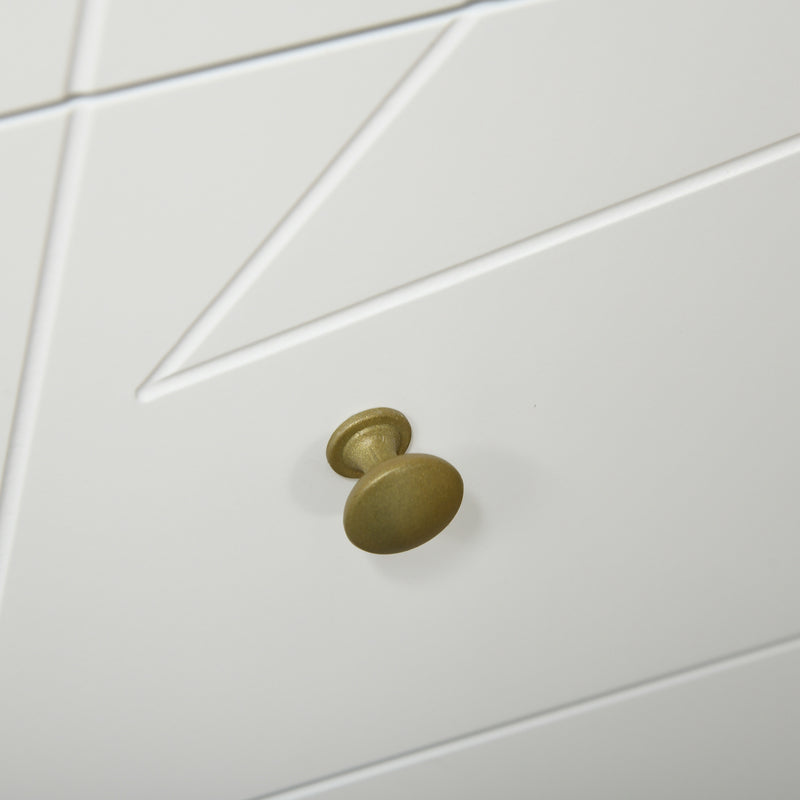 White Tall Chest of Drawers with Gold Legs for Bedroom Organisation