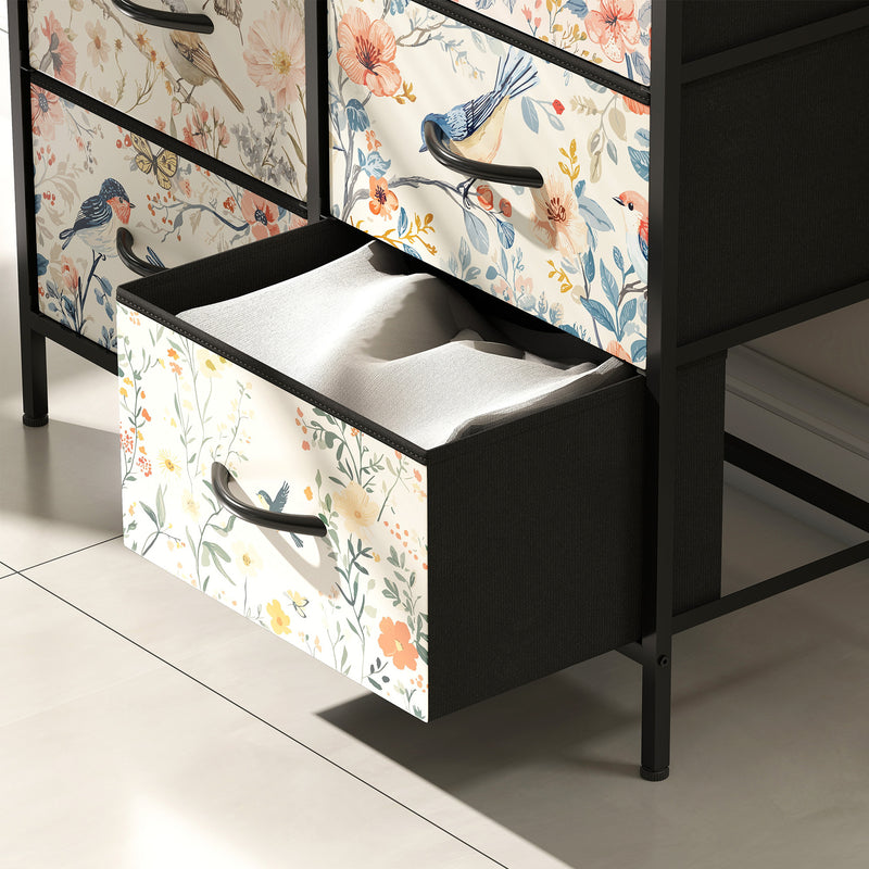 6 Drawer Chest of Drawers with Spacious Storage for Bedroom or Living Room White