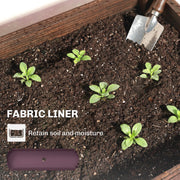 Raised Wooden Planter with 3 Tiers for Easy Gardening at Comfortable Height, Carbonised Finish Outsunny