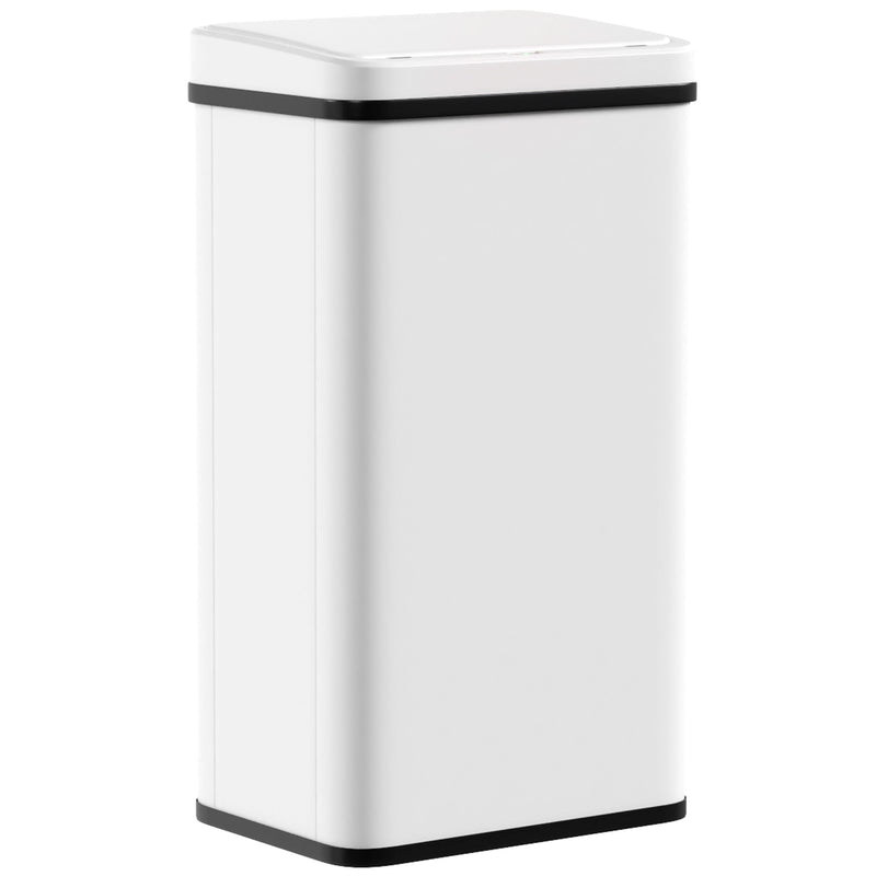 Sensor Kitchen Bin 50L Touch Free Motion Sensor with Soft Close Lid White