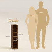 CD and Media Storage Shelves Set of 2 for Organising CDs Games and Books Rustic Brown AOSOM