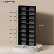 Black CD Storage Tower Holds 640 Discs Space Saving Media Shelf Unit