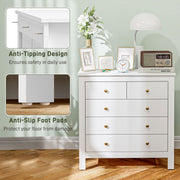 White Chest of Bedroom Drawers With Gold Legs Elegant Bedroom Storage by HOMCOM
