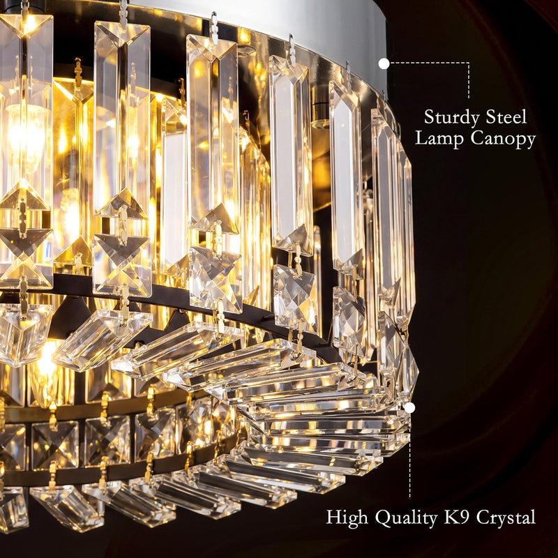 Crystal Ceiling Light for Bright Even Living Room Lighting Easy Clean