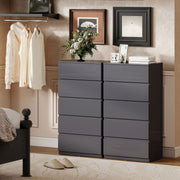 Chest of Drawers with 5 Spacious Storage Drawers for Bedroom Organisation High Gloss Grey AOSOM