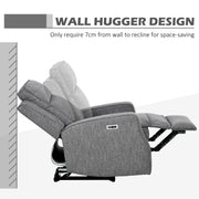 Electric Reclining Armchair with USB Charging Port and Padded Footrest Charcoal Grey