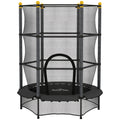 Kids Trampoline with Safety Enclosure for Outdoor and Indoor Play 4.6FT Black AOSOM