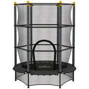 Kids Trampoline with Safety Enclosure for Outdoor and Indoor Play 4.6FT Black AOSOM