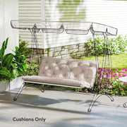 Outdoor Bench Cushion for 2 Seater Benches and Swing Chairs Water Resistant Khaki AOSOM