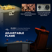 Black 71cm Gas Firepit Table 40000 BTU for Outdoor Heating by Outsunny