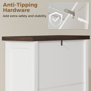 Slim Shoe Storage Cabinet for Narrow Hallways with 3 Flip Drawers and Adjustable Shelves White 60 x 26 x 134 cm Homcom