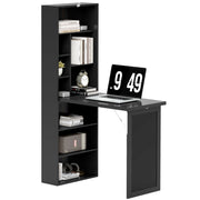 Black Three Part Work Desk with Storage and Chalkboard by HOMCOM