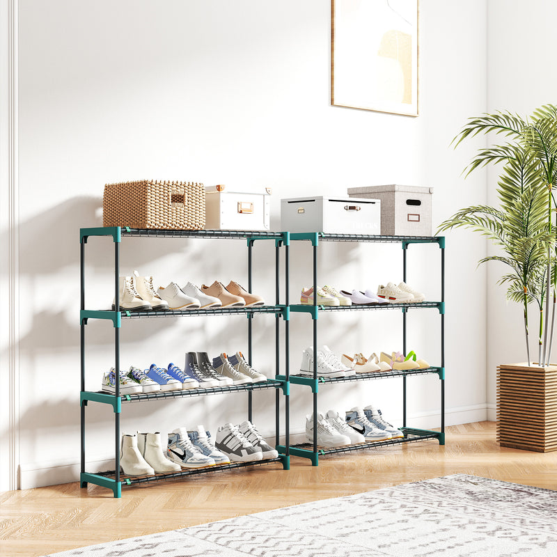 4 Tier Steel Plant Stand Set for Indoor or Outdoor Space Saving Display Dark Green Outsunny