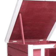 Wooden Rabbit Hutch with Run for Outdoor or Indoor Use Easy Access Design Red