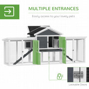 Large Wooden Chicken Coop with Run and Nesting Box Grey by PawHut