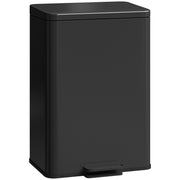 20L Pedal Kitchen Bin with Soft Close Lid and Removable Inner Bucket Matte Black AOSOM