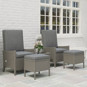 5 Piece Rattan Patio Furniture Set With Cushions Dark Grey by Outsunny