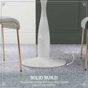 2 Seater Dining Table with Steel Base and Anti Slip Feet for Small Spaces White and Grey