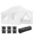 White 3 x 6m Pop Up Gazebo With Sides UPF50+ Adjustable Marquee Tent With Carry Bag by Outsunny