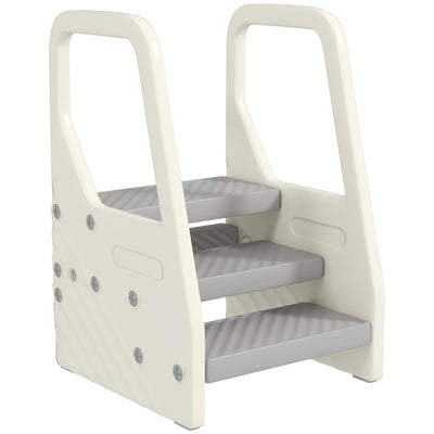 Adjustable Toddler Step Tower with Handles and Non Slip Base for Kitchen Help, Grey