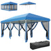 Blue 6x3m Pop Up Gazebo with Mesh Walls and Carry Bag for Events and Parties by Outsunny