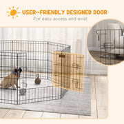 Eight Panel Metal Puppy Playpen Fence For Small Dogs Indoor And Outdoor Use Black