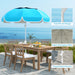 Blue Portable Beach Umbrella with Sand Anchor UPF50+ Tilt Adjustable Height by Outsunny