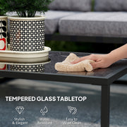 Grey 3 Piece L Shaped Garden Furniture Set with Cushions by Outsunny