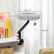 Rotatable Cat Hammock Bed for Desk or Window with Adjustable Angle Support Grey AOSOM