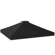 Gazebo Roof Replacement Waterproof UV Protection for 3 x 3 m Frames Black Outsunny