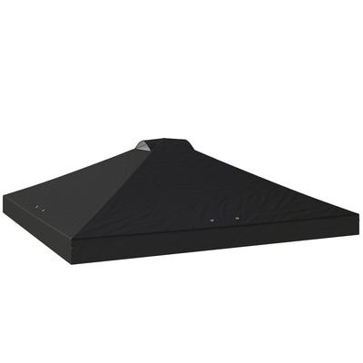 Gazebo Roof Replacement Waterproof UV Protection for 3 x 3 m Frames Black Outsunny