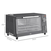 9L Mini Electric Countertop Oven With Timer and Grill Function Ideal for Small Kitchens Grey