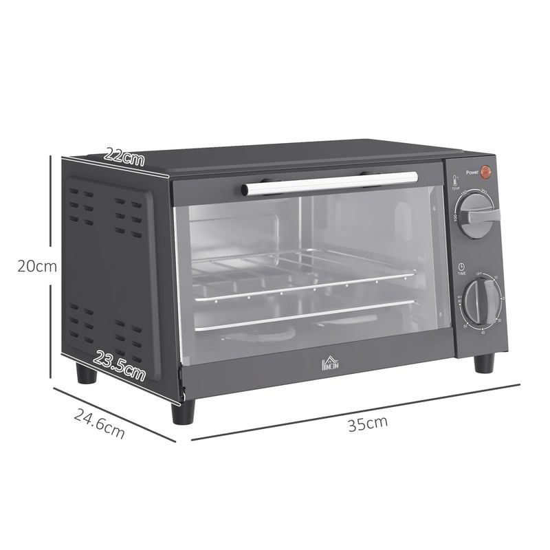 9L Mini Electric Countertop Oven With Timer and Grill Function Ideal for Small Kitchens Grey