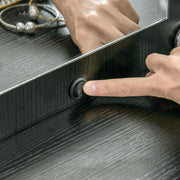 Dressing Table Set With Drawer Storage and Padded Stool for Bedroom Use Black