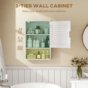 Wall Mounted Bathroom Cabinet With Adjustable Shelves For Compact Storage White AOSOM
