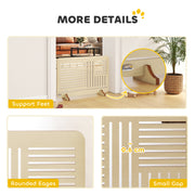 Freestanding Wooden Pet Gate for Small Dogs with Stable Feet 75 x 51 cm Natural Wood AOSOM