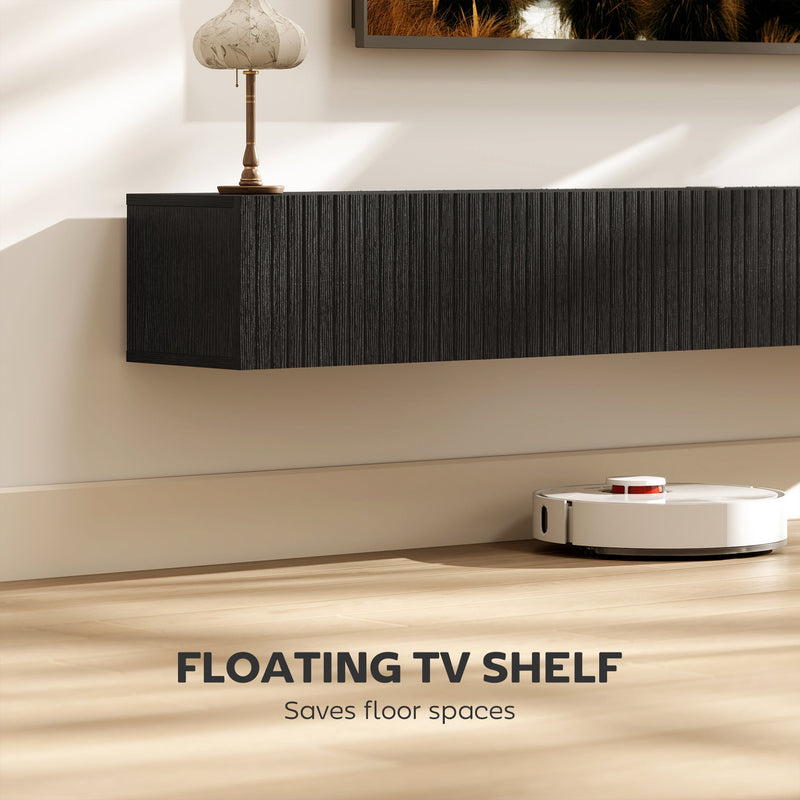 Floating TV Stand with Hidden Storage for Clutter-Free Lounge and Extra Floor Space