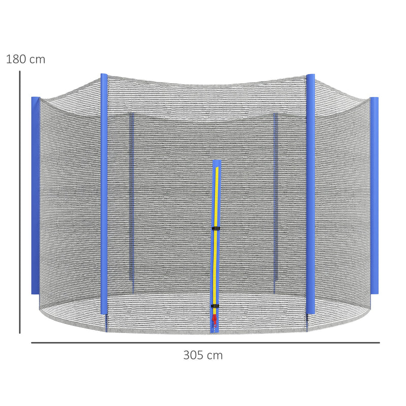 10ft Trampoline Net Replacement with Zipped Entrance and Pole Covers Blue by SPORTNOW AOSOM