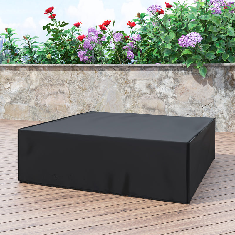 Large Square Waterproof Garden Furniture Cover 600D Oxford 230 x 230 x 70 cm Black by Outsunny