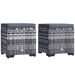 Set of 2 Rattan Storage Ottomans with Cushions for Garden Balcony and Living Room Dark Grey by Outsunny