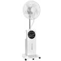 Standing Fan With Misting System and Remote Control for Cool Bug-Free Home White AOSOM