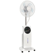 Standing Fan With Misting System and Remote Control for Cool Bug-Free Home White AOSOM