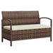 125L Garden Storage Bench with Cushion Brown by Outsunny