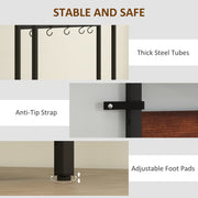 5 In 1 Industrial Style Hallway Coat Rack With Shoe Storage And Bench, Brown Black