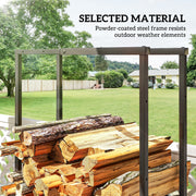 Adjustable Metal Firewood Log Holder for Indoor or Outdoor Storage Use, Black