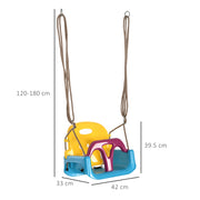 Kids Swing Seat for Safe Indoor and Outdoor Play with Adjustable Ropes Light Blue AOSOM