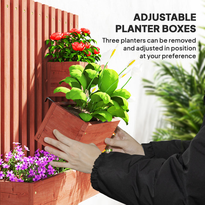 Wall Mounted Wooden Garden Planter with Trellis and Drainage Holes Brown by Outsunny