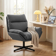 Swivel Armchair with Scratch Resistant Fabric for Pet Friendly Relaxing Dark Grey AOSOM