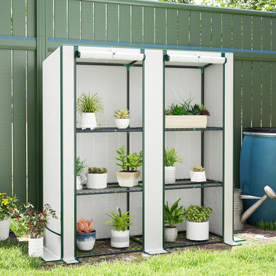 Three Tier Mini Greenhouse White Portable Plant Grow House by Outsunny