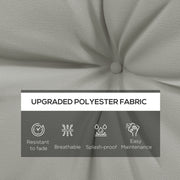 Light Grey 2 Piece Outdoor Seat and Back Cushions Set for Garden or Patio Chairs AOSOM